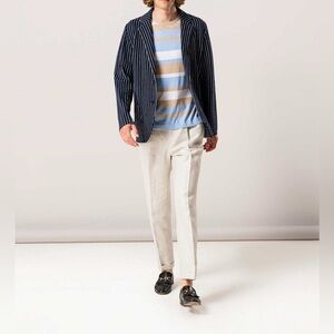 FLY3 Pinstripe Blazer - Navy/White